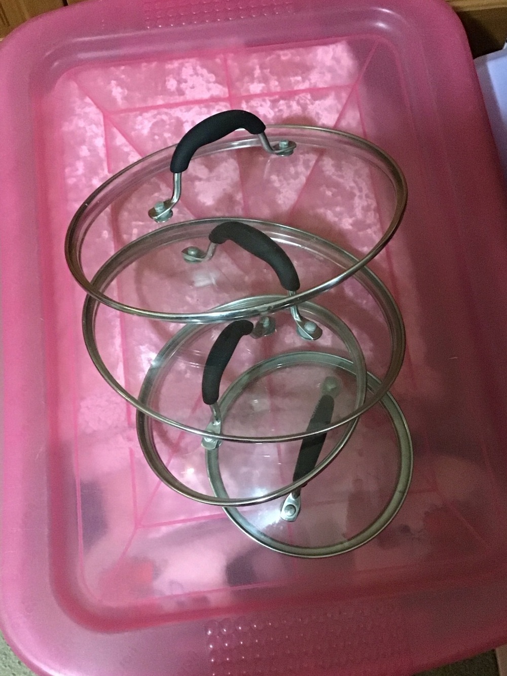 Cuisinart Glass Replacement Pot Lid Set with Black Handles